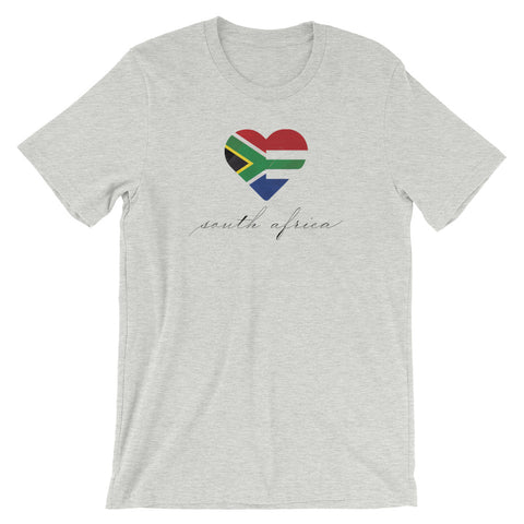 Athletic Heather South Africa Heart Unisex Tee