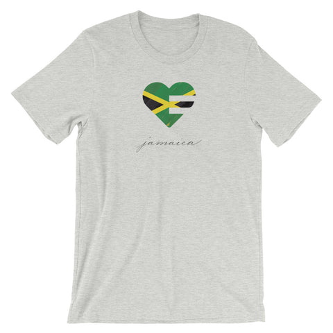 Athletic heather Jamaica Heart Unisex Tee