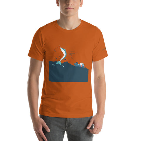 Fishing Shark Unisex t-shirt