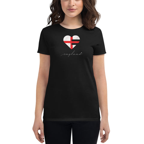 England Heart Women's Slim Fit Tee