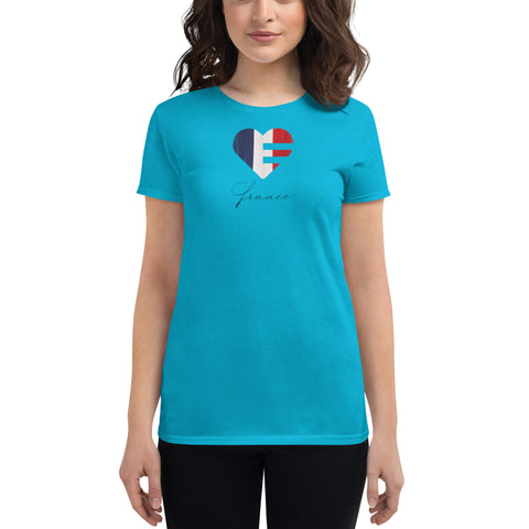 France Heart Women's Slim Fit Tee