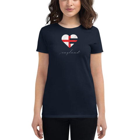 England Heart Women's Slim Fit Tee