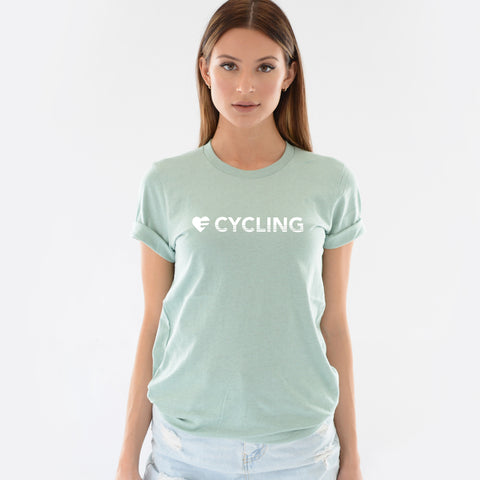 Heather Prism Dusty Blue Heart=Cycling Unisex Tee