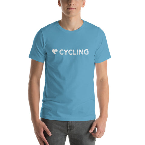 Ocean Blue Heart=Cycling Unisex Tee