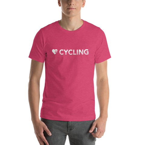 Raspberry Heart=Cycling Unisex Tee