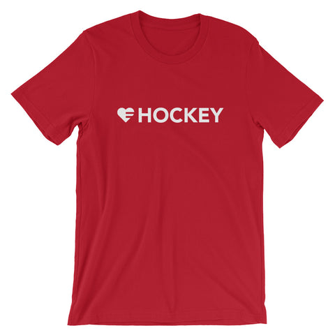 Red Heart=Hockey Unisex Tee