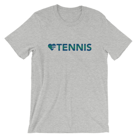 Athletic heather Heart=Tennis Unisex Tee