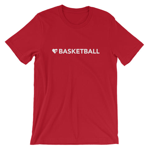 Red Heart=Basketball Unisex Tee