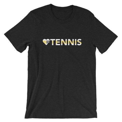 Black heather Heart=Tennis Unisex Tee
