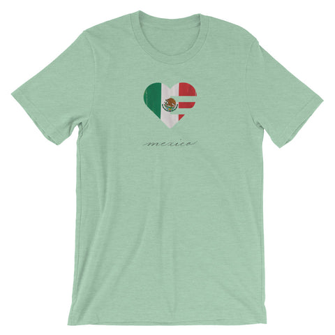 Heather Prism Mint Mexico Heart Unisex Tee
