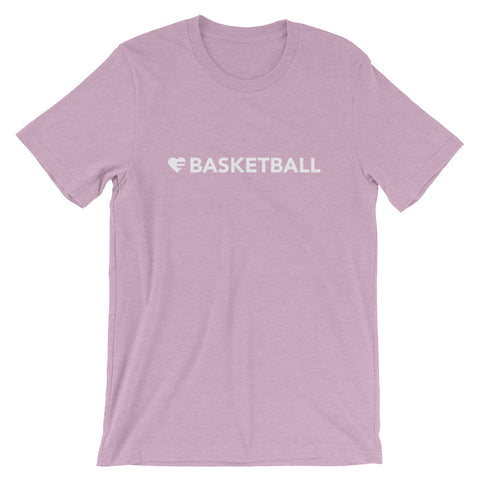 Heather Prism Lilac Heart=Basketball Unisex Tee