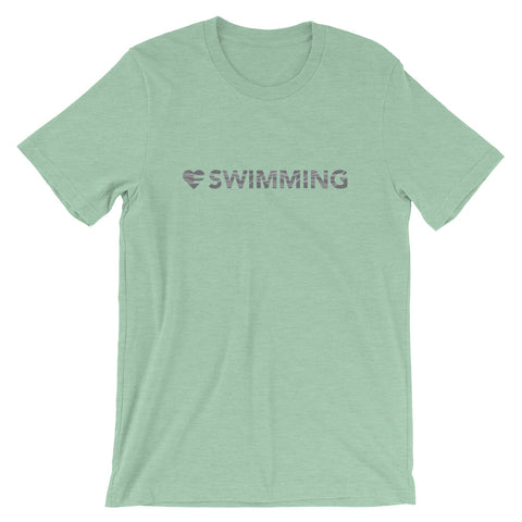 Prism mint Heart=Swimming Unisex Tee