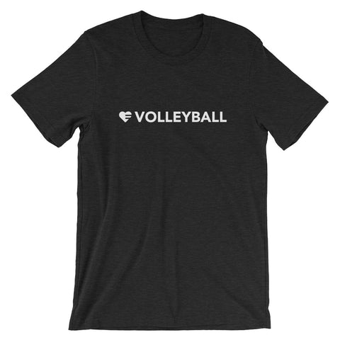 Black heather Heart=Volleyball Unisex Tee