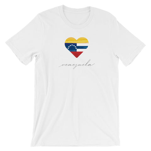 White Venezuela Heart Unisex Tee