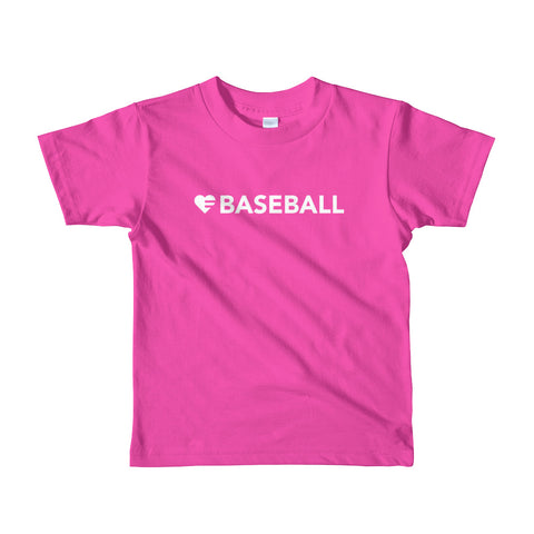 Fuchsia Heart=Baseball Kids Tee