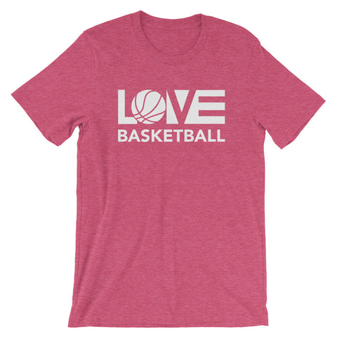 Raspberry LOV=Basketball Unisex Tee
