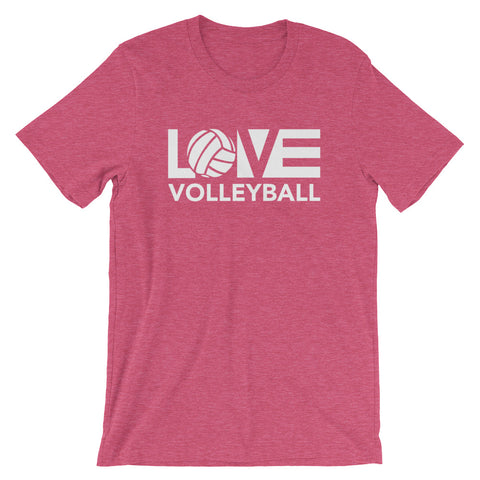 Raspberry LOV=Volleyball Unisex Tee