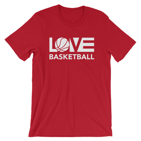 Red LOV=Basketball Unisex Tee