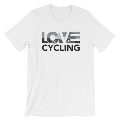 White LOV=Cycling Unisex Tee