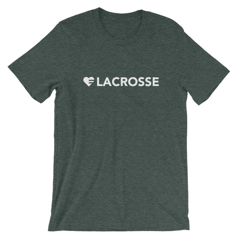 Heather Forest Heart=Lacrosse Unisex Tee