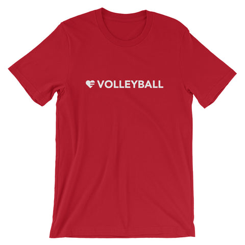 Red Heart=Volleyball Unisex Tee