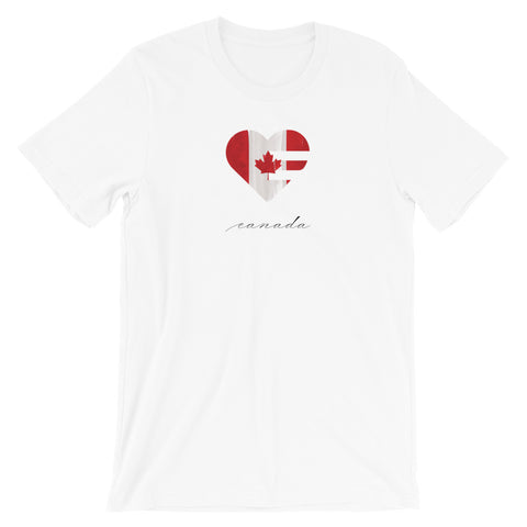 White Canada Heart Unisex Tee