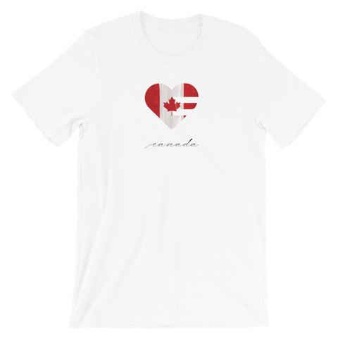 White Canada Heart Unisex Tee