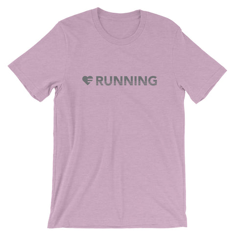 Heather Prism Lilac Heart=Running Unisex Tee