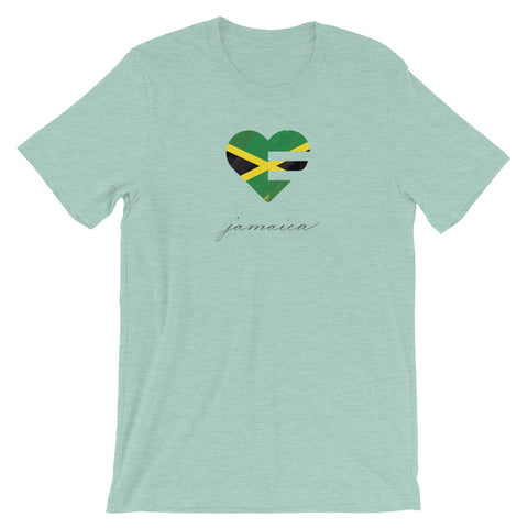 Dusty blue Jamaica Heart Unisex Tee