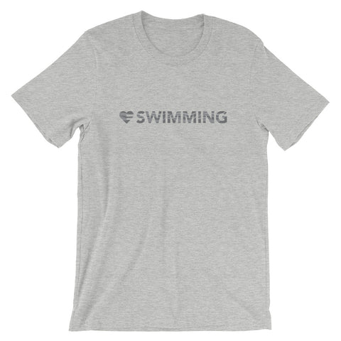 Athletic Heather Heart=Swimming Unisex Tee