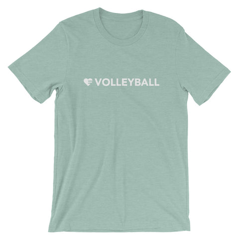 Prism dusty blue Heart=Volleyball Unisex Tee