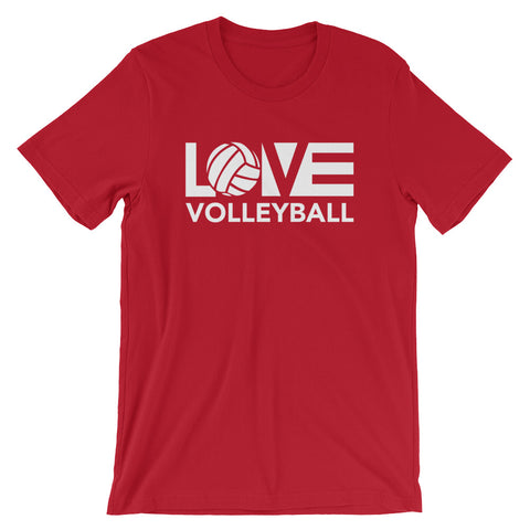 Red LOV=Volleyball Unisex Tee