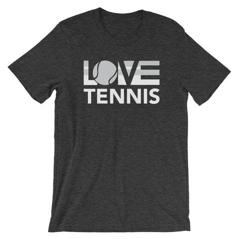 Dark grey heather LOV=Tennis Unisex Tee