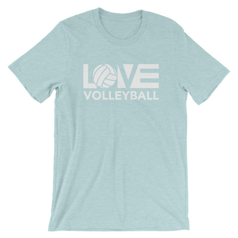 Ice Blue LOV=Volleyball Unisex Tee