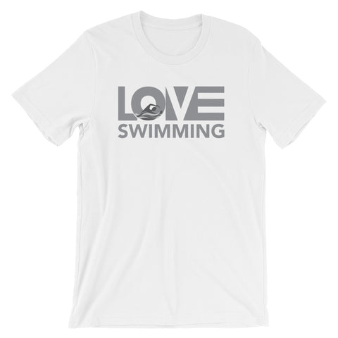 White LOV=Swimming Unisex Tee