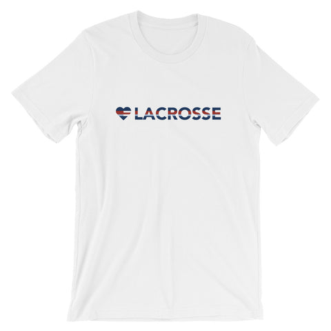 White Heart=Lacrosse Unisex Tee