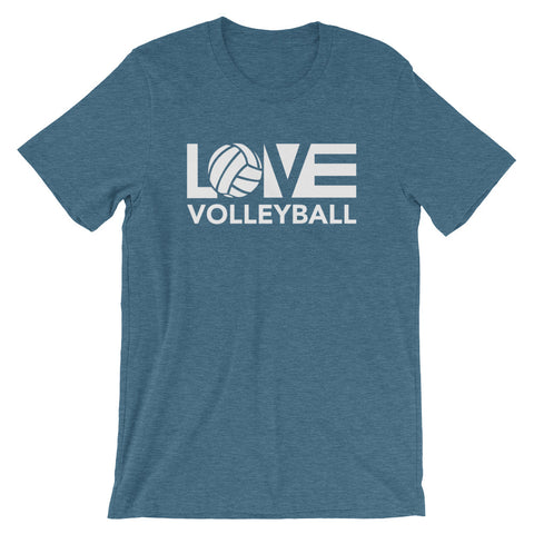 Deep Teal LOV=Volleyball Unisex Tee