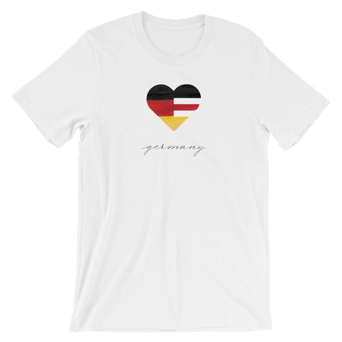 White Germany Heart Unisex Tee