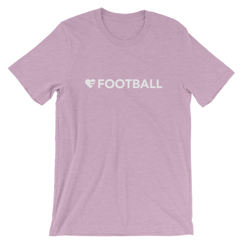 Heather Prism Lilac Heart=Football Unisex Tee