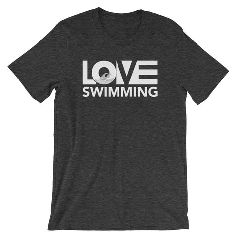 Dark grey LOV=Swimming Unisex Tee