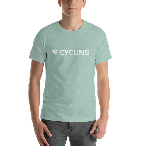 Heather Prism Dusty Blue Heart=Cycling Unisex Tee