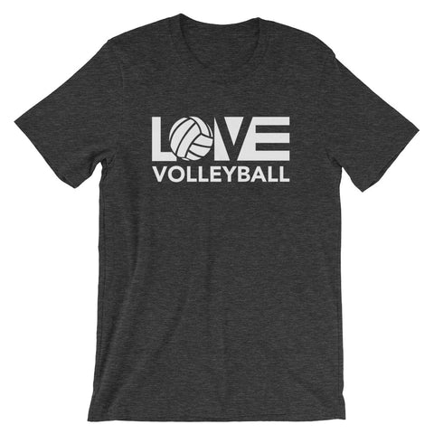 Dark Grey LOV=Volleyball Unisex Tee