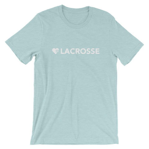 Prism Ice Blue Heart=Lacrosse Unisex Tee