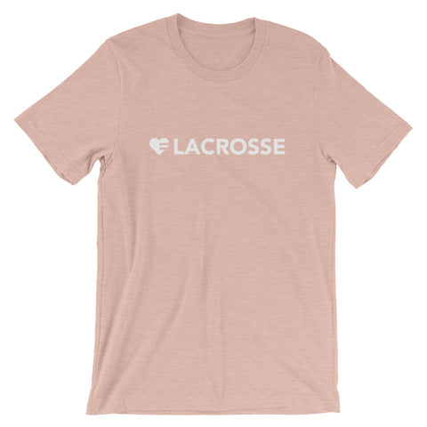 Prism Peach Heart=Lacrosse Unisex Tee