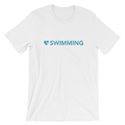 White Heart=Swimming Unisex Tee