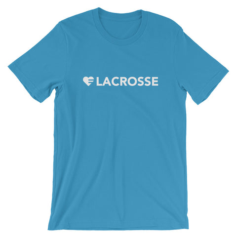 Ocean Blue Heart=Lacrosse Unisex Tee