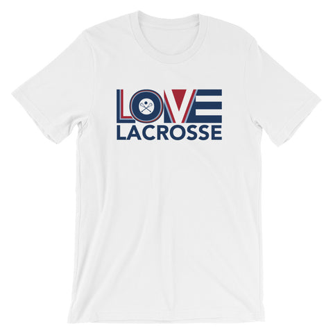 White LOV=Lacrosse Unisex Tee