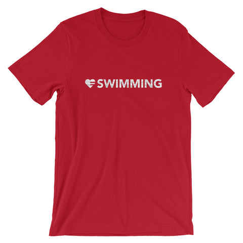 Red Heart=Swimming Unisex Tee