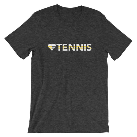 Dark grey heather Heart=Tennis Unisex Tee